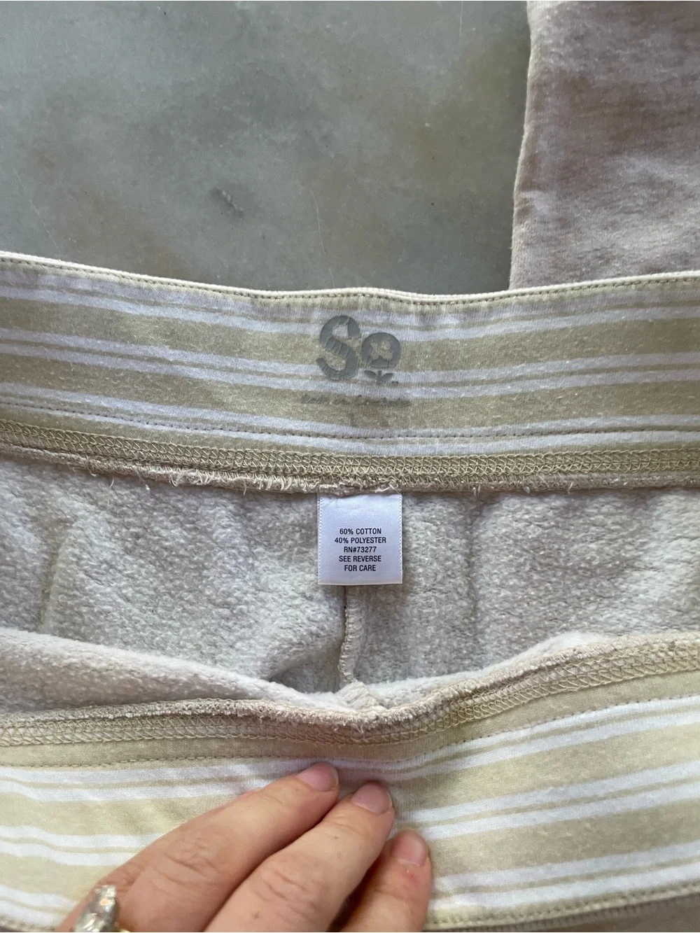SO Neutral Beige Drawstring Track Joggers